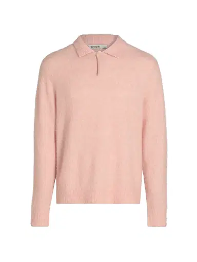 Simkhai Men's Davis Stretch Cashmere-Blend Polo Sweater | Thumbnail 1 Simkhai Men's Davis Stretch Cashmere-Blend Polo Sweater | Thumbnail 1