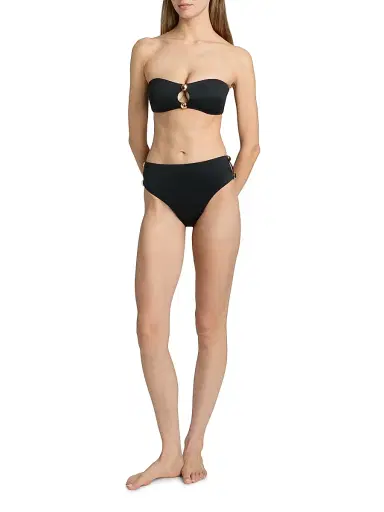 SIMKHAI Women's Nicola Bandeau Bikini Top - Black | Thumbnail 2