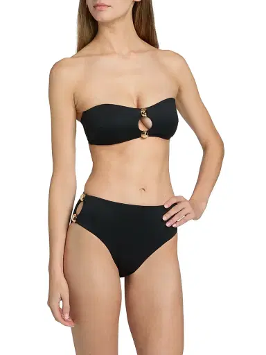SIMKHAI Women's Nicola Bandeau Bikini Top - Black | Thumbnail 3
