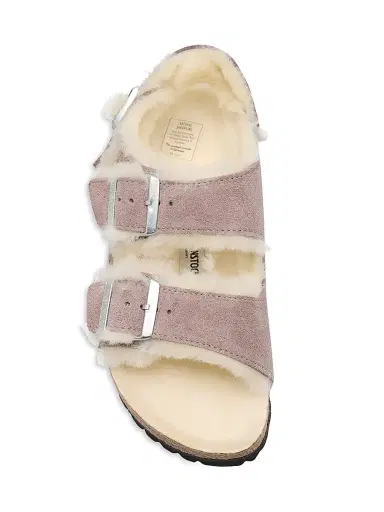 Birkenstock Women's Milano Shearling-Lined Suede Slingback Sandals - Light Purple | Thumbnail 4 Birkenstock Women's Milano Shearling-Lined Suede Slingback Sandals - Light Purple | Thumbnail 4