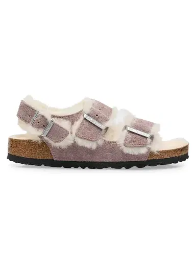 Birkenstock Women's Milano Shearling-Lined Suede Slingback Sandals - Light Purple | Thumbnail 1 Birkenstock Women's Milano Shearling-Lined Suede Slingback Sandals - Light Purple | Thumbnail 1