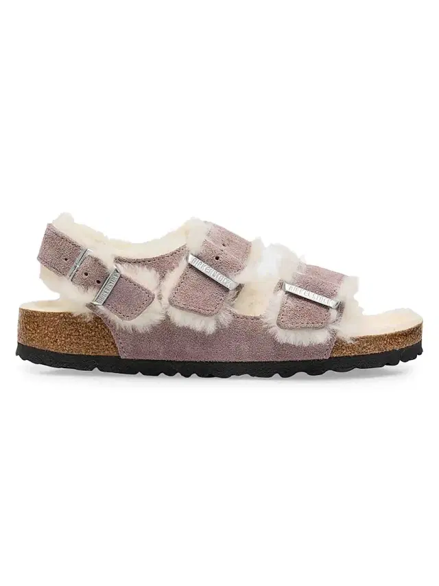 Birkenstock Women's Milano Shearling-Lined Suede Slingback Sandals - Light Purple