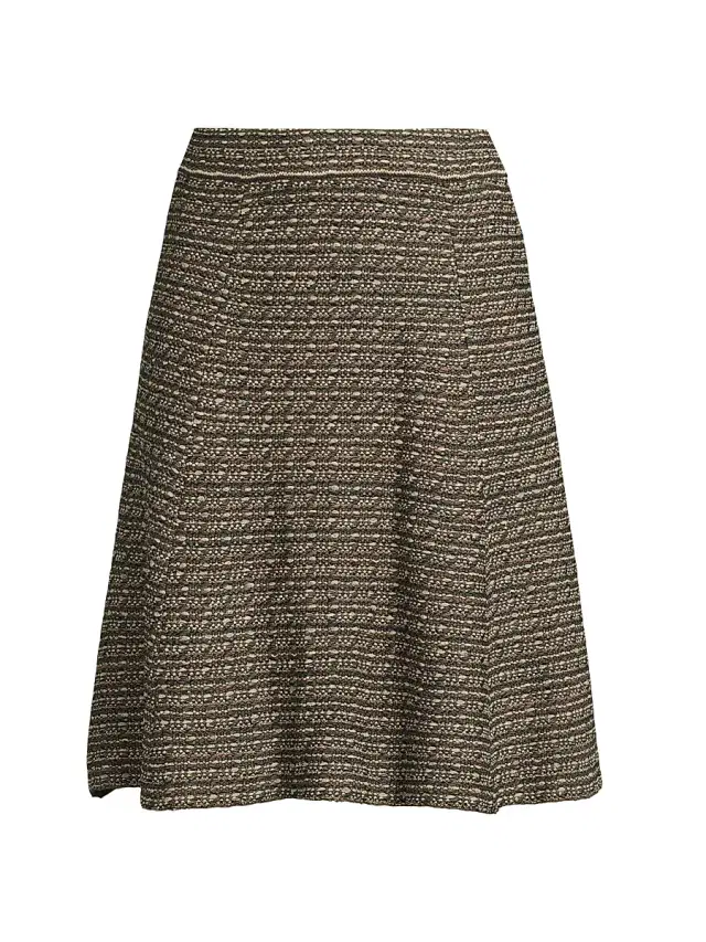 Misook Women's Tweed Knit Knee-Length Skirt - Dark Ivy Multi