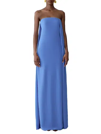 Carolina Herrera Women's Draped-Front Strapless Column Gown - Bluebell - Size 0 | Thumbnail 2 Carolina Herrera Women's Draped-Front Strapless Column Gown - Bluebell - Size 0 | Thumbnail 2