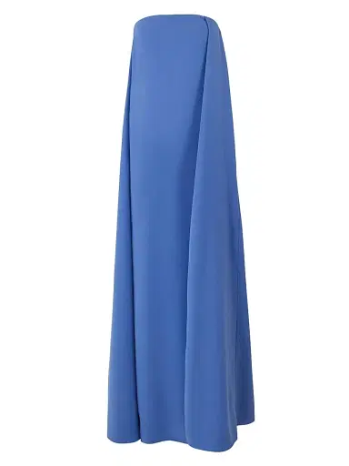 Carolina Herrera Women's Draped-Front Strapless Column Gown - Bluebell - Size 0 | Thumbnail 1 Carolina Herrera Women's Draped-Front Strapless Column Gown - Bluebell - Size 0 | Thumbnail 1