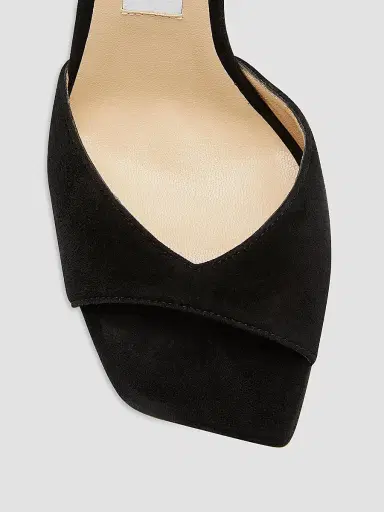 Jimmy Choo Women's Saeda Crystal-Embellished Suede Sandals - Black | Thumbnail 5
