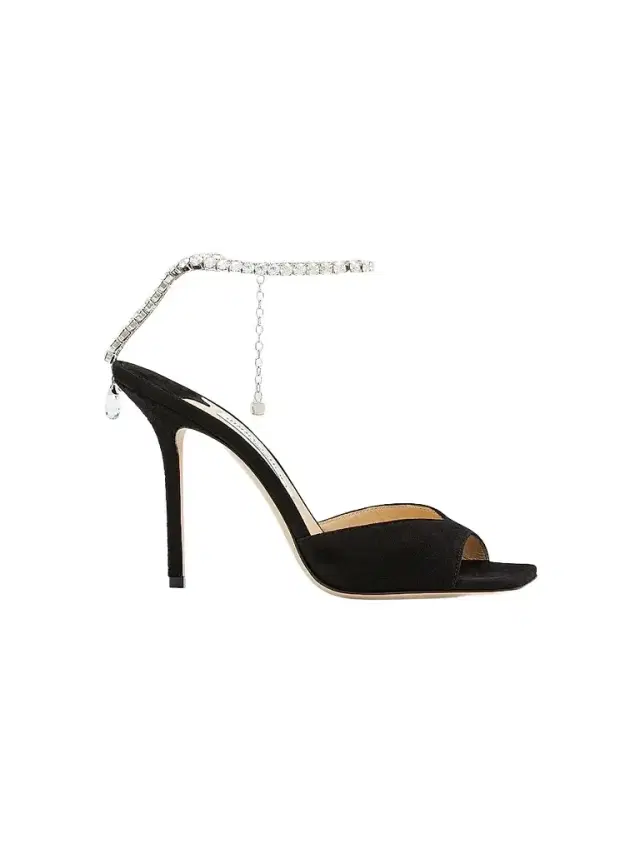 Jimmy Choo Women's Saeda Crystal-Embellished Suede Sandals - Black