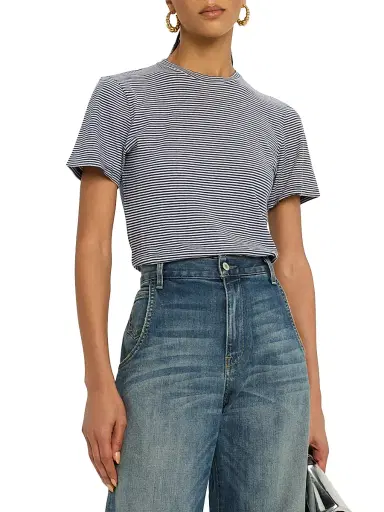 Nili Lotan Women's Lana Striped Cotton Short-Sleeve T-Shirt - Blue - Size XS | Thumbnail 3 Nili Lotan Women's Lana Striped Cotton Short-Sleeve T-Shirt - Blue - Size XS | Thumbnail 3