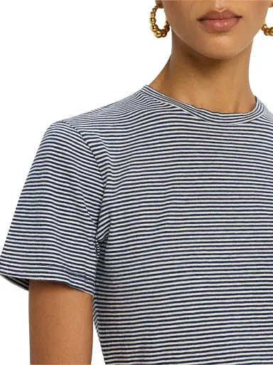Nili Lotan Women's Lana Striped Cotton Short-Sleeve T-Shirt - Blue - Size XS | Thumbnail 5 Nili Lotan Women's Lana Striped Cotton Short-Sleeve T-Shirt - Blue - Size XS | Thumbnail 5