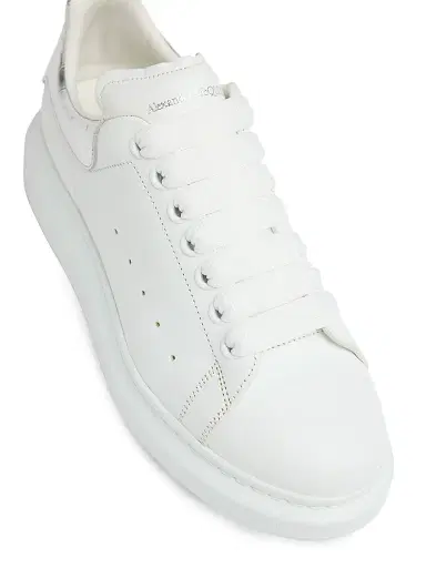 McQueen Women's Oversized Metallic Leather Low-Top Sneakers - White | Thumbnail 6 McQueen Women's Oversized Metallic Leather Low-Top Sneakers - White | Thumbnail 6