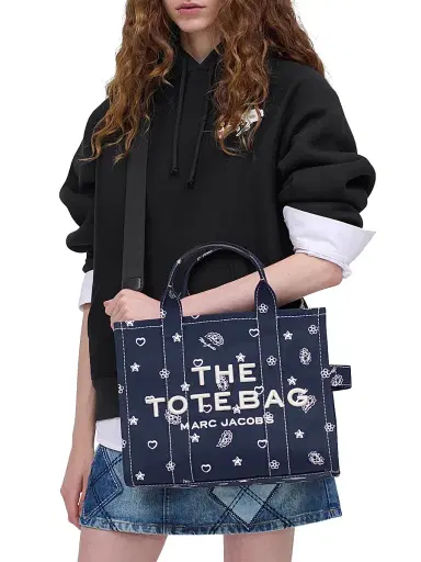 Marc Jacobs Women's The Medium Bandana Canvas Tote Bag - Navy Multi | Thumbnail 2 Marc Jacobs Women's The Medium Bandana Canvas Tote Bag - Navy Multi | Thumbnail 2