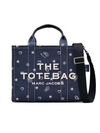 Marc Jacobs Women's The Medium Bandana Canvas Tote Bag - Navy Multi | Thumbnail 1 Marc Jacobs Women's The Medium Bandana Canvas Tote Bag - Navy Multi | Thumbnail 1