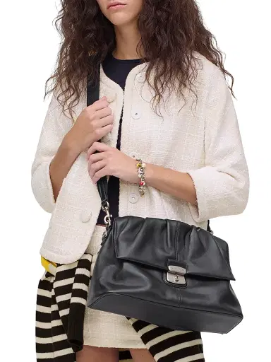 Marc Jacobs Women's The Cristina Messenger Leather Shoulder Bag - Black | Thumbnail 2