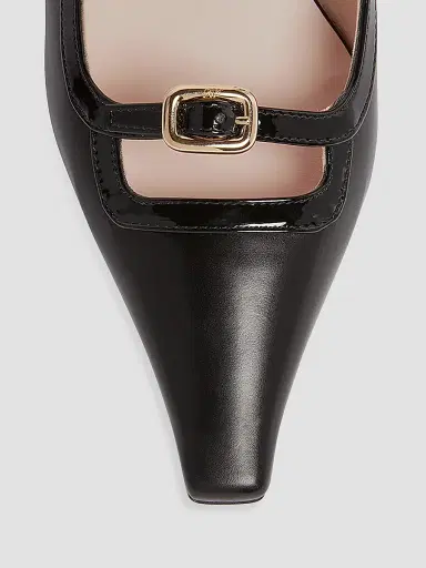 Roger Vivier Women's 50MM Leather Slingback Pumps - Black - Size 12 | Thumbnail 5