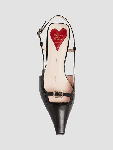 Roger Vivier Women's 50MM Leather Slingback Pumps - Black - Size 12 | Thumbnail 6