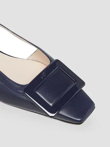 Roger Vivier Women's Belle Vivier 25MM Leather Kitten Slingback Pumps | Thumbnail 4 Roger Vivier Women's Belle Vivier 25MM Leather Kitten Slingback Pumps | Thumbnail 4