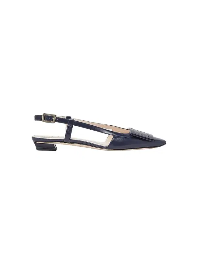 Roger Vivier Women's Belle Vivier 25MM Leather Kitten Slingback Pumps - Dark Blue