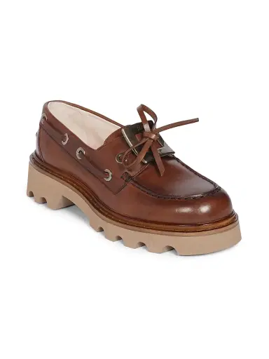 Roger Vivier Women's Viv Rangers Truck Metal Leather Loafers - Teak | Thumbnail 2 Roger Vivier Women's Viv Rangers Truck Metal Leather Loafers - Teak | Thumbnail 2