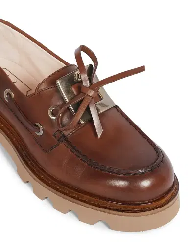 Roger Vivier Women's Viv Rangers Truck Metal Leather Loafers - Teak | Thumbnail 5 Roger Vivier Women's Viv Rangers Truck Metal Leather Loafers - Teak | Thumbnail 5