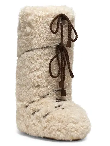 Moon Boot Women's Icon Curly Faux Fur Knee-High Boots - Ecru | Thumbnail 2