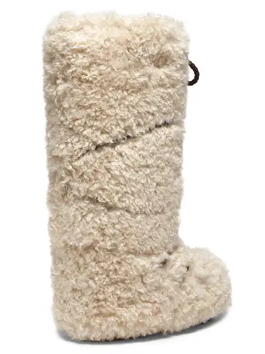 Moon Boot Women's Icon Curly Faux Fur Knee-High Boots - Ecru | Thumbnail 3