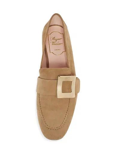 Roger Vivier Women's Metal-Buckle Suede Loafers - Brown | Thumbnail 3 Roger Vivier Women's Metal-Buckle Suede Loafers - Brown | Thumbnail 3