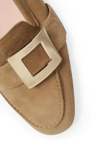 Roger Vivier Women's Metal-Buckle Suede Loafers - Brown | Thumbnail 4 Roger Vivier Women's Metal-Buckle Suede Loafers - Brown | Thumbnail 4