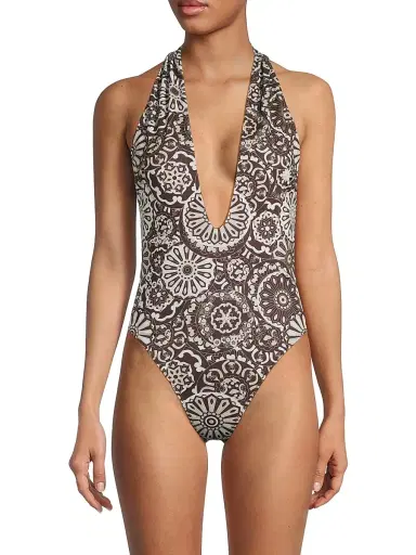 Ramy Brook Women's Lorela Printed One-Piece Swimsuit - Beach Brown Combo - Size XL | Thumbnail 3 Ramy Brook Women's Lorela Printed One-Piece Swimsuit - Beach Brown Combo - Size XL | Thumbnail 3