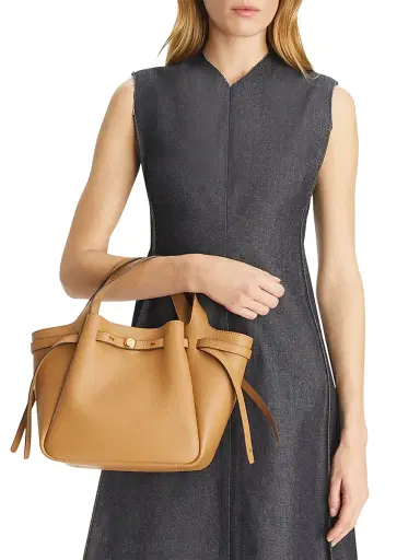 Tory Burch Women's Small Leather Tote Bag - Luggage | Thumbnail 2 Tory Burch Women's Small Leather Tote Bag - Luggage | Thumbnail 2