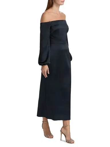 Ramy Brook Women's Shiyan Off-The-Shoulder Midi-Dress - Navy | Thumbnail 2 Ramy Brook Women's Shiyan Off-The-Shoulder Midi-Dress - Navy | Thumbnail 2