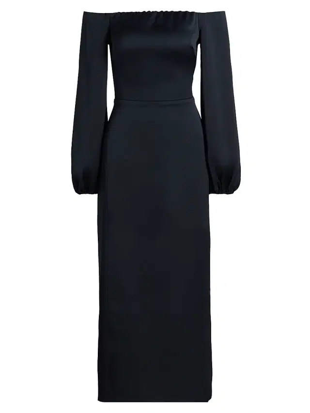 Ramy Brook Women's Shiyan Off-The-Shoulder Midi-Dress - Navy