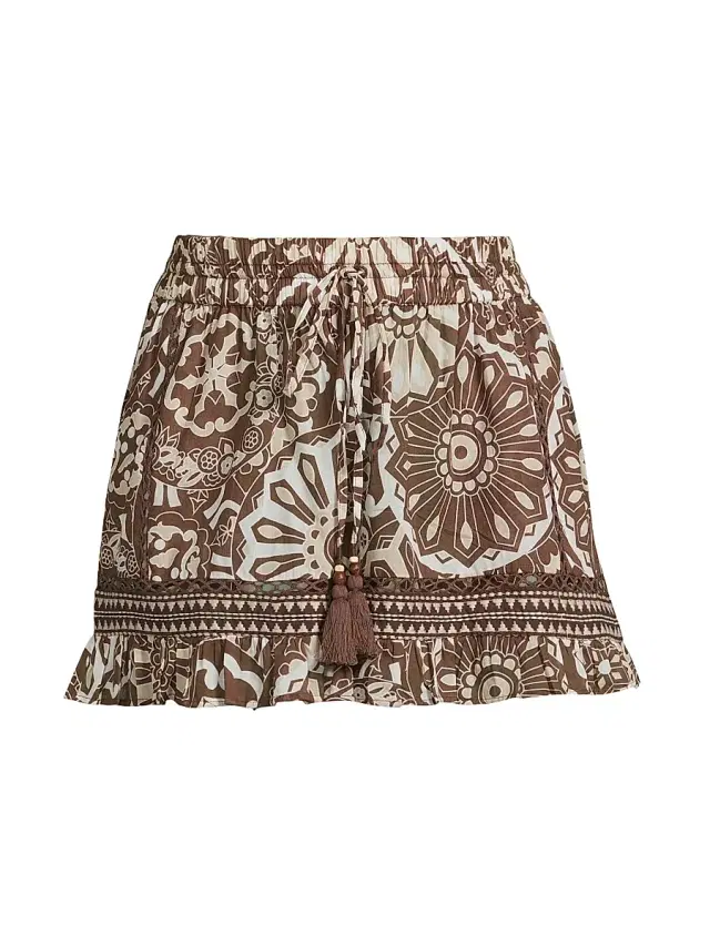 Ramy Brook Women's Trisha Printed Cotton Shorts - Beach Brown Combo
