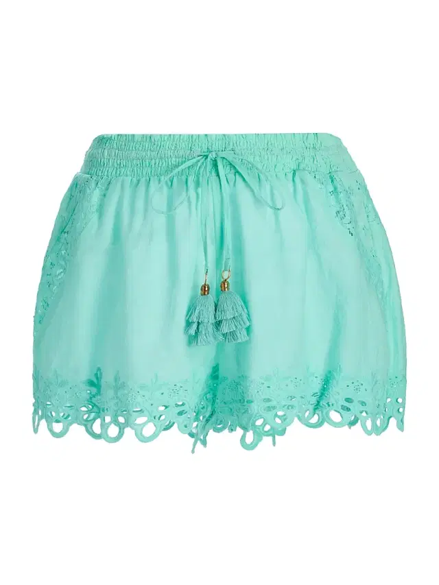 Women's Diane Cotton Cover-Up Shorts - Seaglass