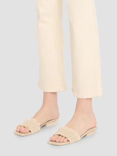 Cult Gaia Women's Maya Frayed Jute Flat Sandals - Beige - Size 7 | Thumbnail 3