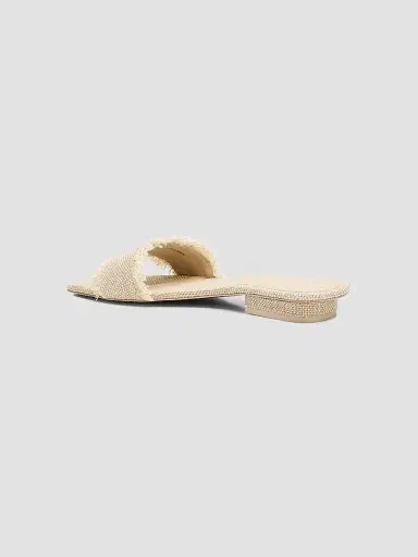 Cult Gaia Women's Maya Frayed Jute Flat Sandals - Beige - Size 7 | Thumbnail 4