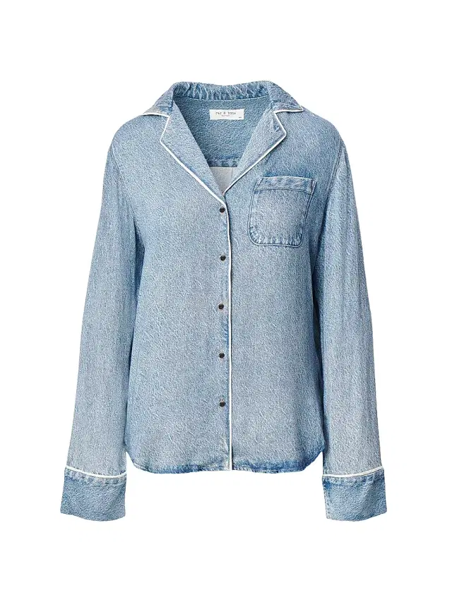 rag & bone Women's rb Miramar Slink Printed Button-Front Lounge Shirt - Zoe