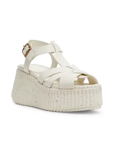 Chloé Women's Nama 80MM Leather Platform Sandals - Eggshell | Thumbnail 2 Chloé Women's Nama 80MM Leather Platform Sandals - Eggshell | Thumbnail 2