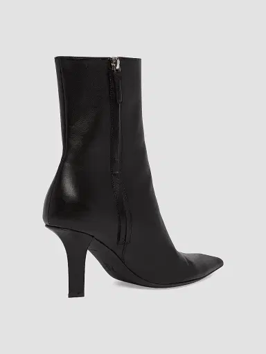 Amina Muaddi Women's Christine 80MM Leather Ankle Booties | Thumbnail 3