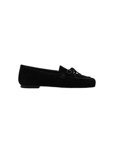 aeyde Women's Jasper Suede Boat Loafers - Black | Thumbnail 1 aeyde Women's Jasper Suede Boat Loafers - Black | Thumbnail 1