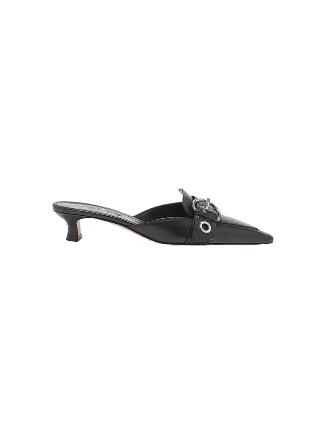 Aeyde Women's Danielle Leather 35MM Kitten Mule Pumps - Black