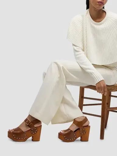 Chloé Women's Jeannette 60MM Leather Platform Sandals - Brown | Thumbnail 2 Chloé Women's Jeannette 60MM Leather Platform Sandals - Brown | Thumbnail 2