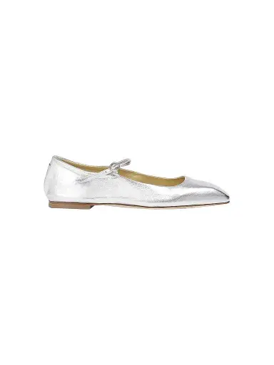 Aeyde Women's Uma Metallic Mary Jane Ballerina Flats - Silver | Thumbnail 1