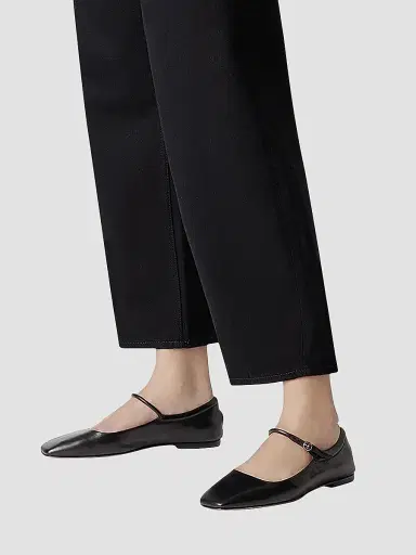 aeyde Women's Uma Leather Mary Jane Ballerina Flats - Black - Size 10 | Thumbnail 2