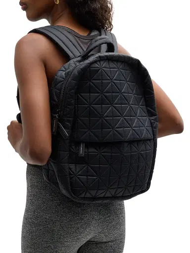 Vee Collective Women's Quilted Backpack - Black | Thumbnail 2 Vee Collective Women's Quilted Backpack - Black | Thumbnail 2