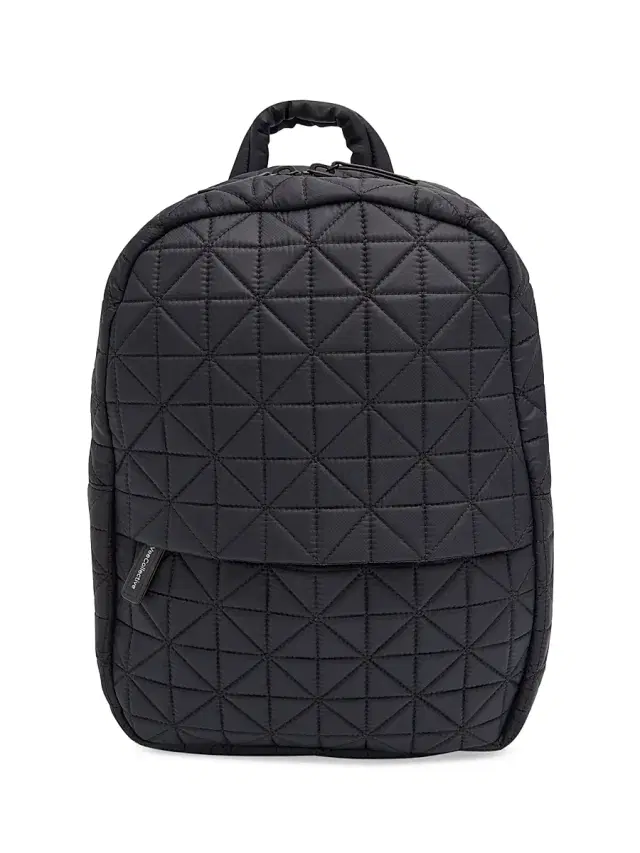 Women's Quilted Backpack - Black Women's Quilted Backpack - Black