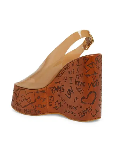 Chloé Women's Maxime 130MM Jelly Wedge Sandals - Brown | Thumbnail 4 Chloé Women's Maxime 130MM Jelly Wedge Sandals - Brown | Thumbnail 4