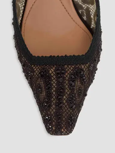 Dolce & Gabbana Women's 60MM Crystal-Embellished Lace Mesh Slingback Pumps | Thumbnail 5 Dolce & Gabbana Women's 60MM Crystal-Embellished Lace Mesh Slingback Pumps | Thumbnail 5