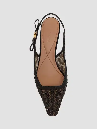 Dolce & Gabbana Women's 60MM Crystal-Embellished Lace Mesh Slingback Pumps | Thumbnail 6 Dolce & Gabbana Women's 60MM Crystal-Embellished Lace Mesh Slingback Pumps | Thumbnail 6