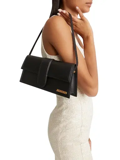 Jacquemus Women's Le Bambino Logo Leather Shoulder Bag - Black | Thumbnail 2 Jacquemus Women's Le Bambino Logo Leather Shoulder Bag - Black | Thumbnail 2