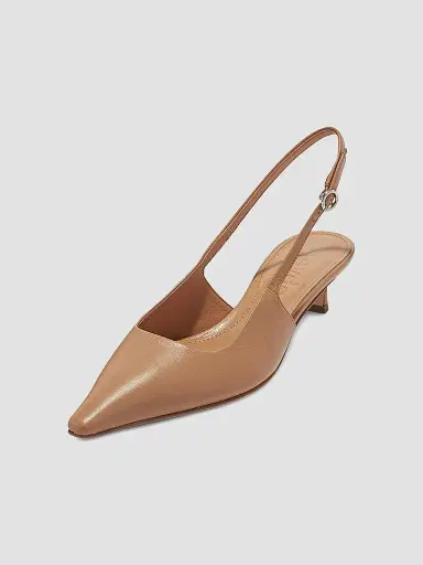 aeyde Women's Catrina Leather 35MM Kitten-Heel Slingback Pumps - Beige - Size 9 | Thumbnail 2